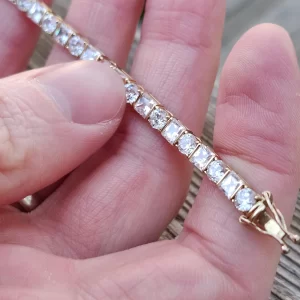 10K Yellow Gold Cubic Zirconia Tennis Bracelet