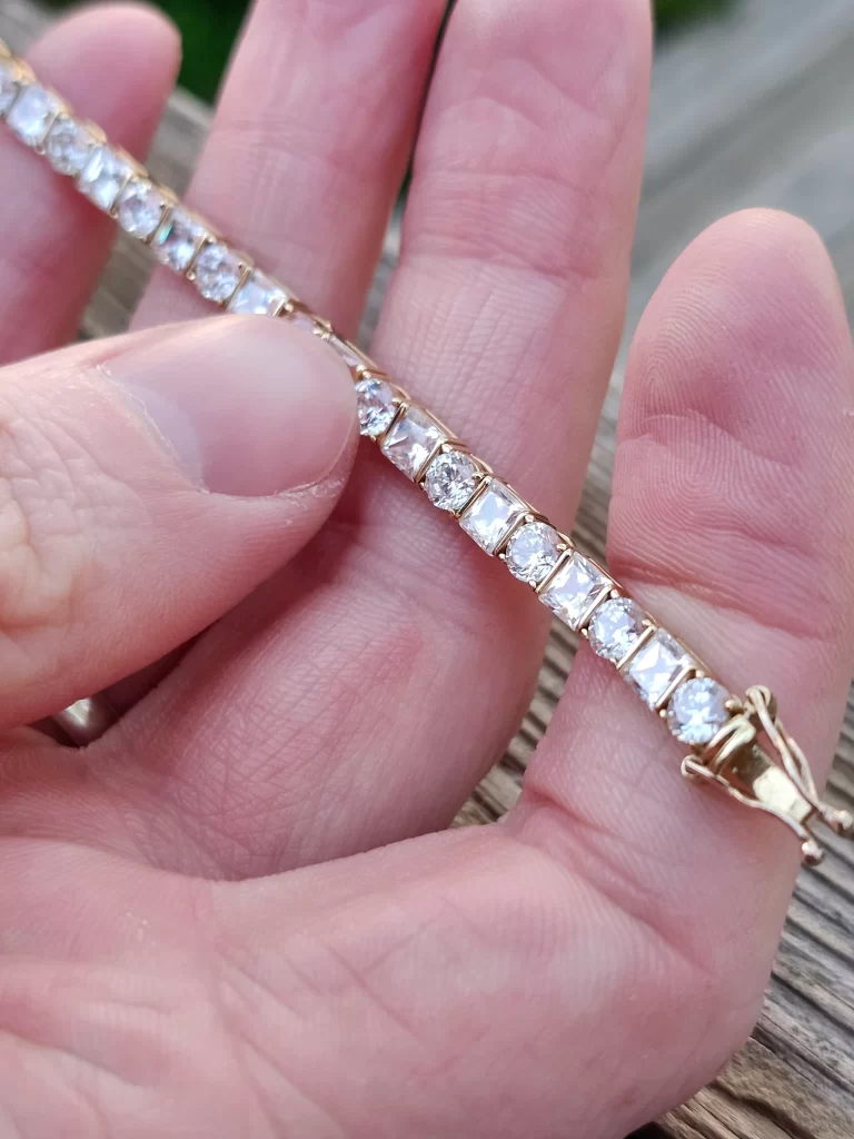 10K Yellow Gold Cubic Zirconia Tennis Bracelet
