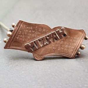 Antique 9 Karat Gold Mizpah Bible Verse Brooch