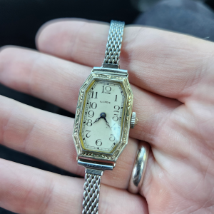 14K Gold Filled Illinois 17 Jewel Ladies Art Deco Styled Octagonal Watch