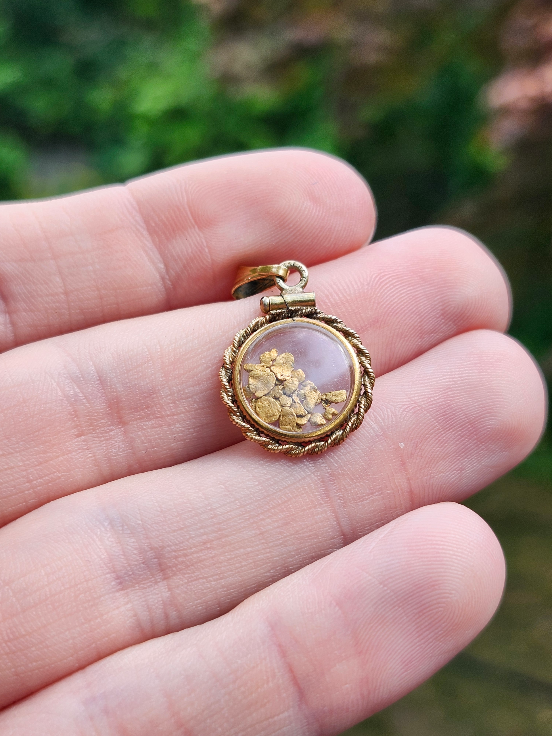Natural Gold Nugget Shaker Pendant - Image 2
