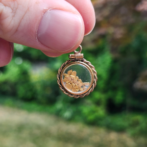 Natural Gold Nugget Shaker Pendant