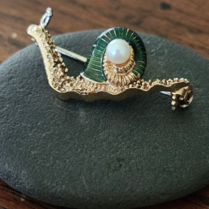 18K MCM Itallian-Made Gold Snail Brooch