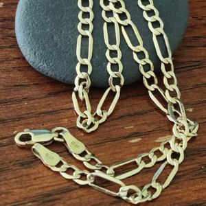 10K Figaro Link 16" Yellow Gold Chain