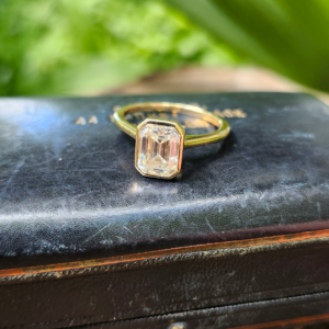 2ct Emerald Cut Lab Diamond Engagement Ring