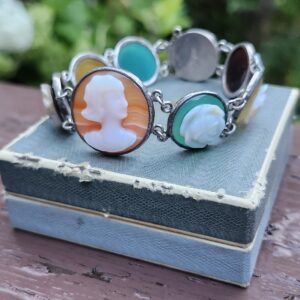 Sterling Silver Agate Charm Bracelet