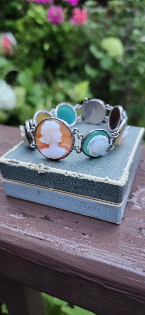 Sterling Silver Agate Charm Bracelet