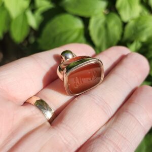 Georgian Era Fob with Carved Seal in Carnelian